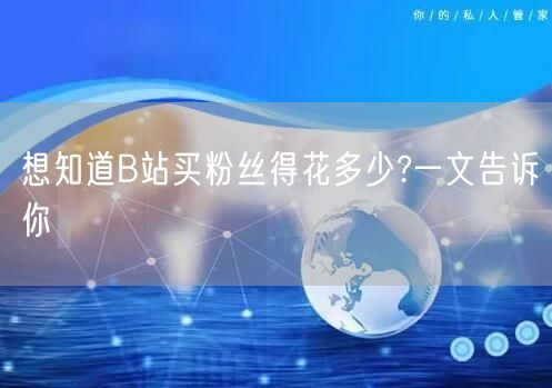 想知道B站买粉丝得花多少?一文告诉你
