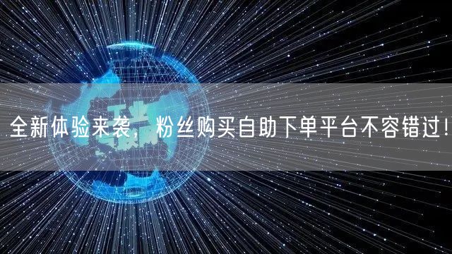 全新体验来袭，粉丝购买自助下单平台不容错过！