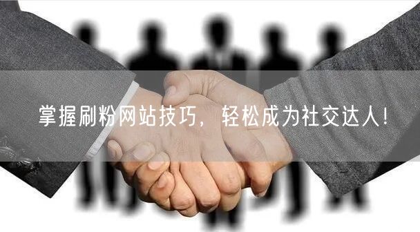 掌握刷粉网站技巧，轻松成为社交达人！