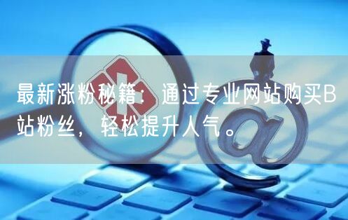 最新涨粉秘籍：通过专业网站购买B站粉丝，轻松提升人气。