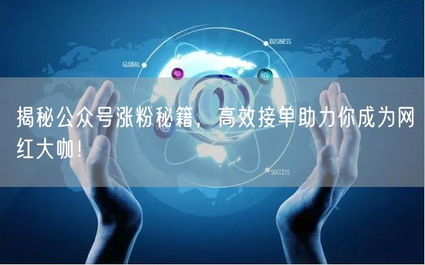 揭秘公众号涨粉秘籍，高效接单助力你成为网红大咖！