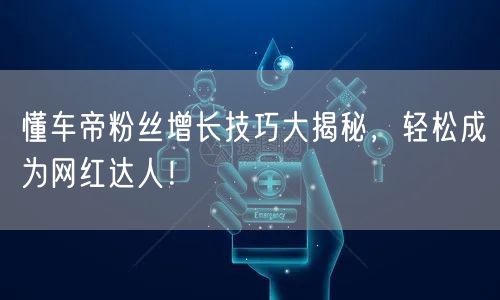 懂车帝粉丝增长技巧大揭秘，轻松成为网红达人！