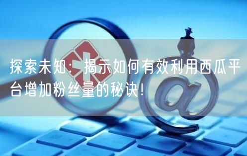 探索未知：揭示如何有效利用西瓜平台增加粉丝量的秘诀！