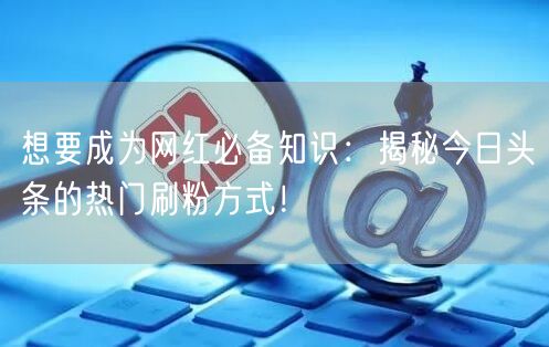 想要成为网红必备知识：揭秘今日头条的热门刷粉方式！