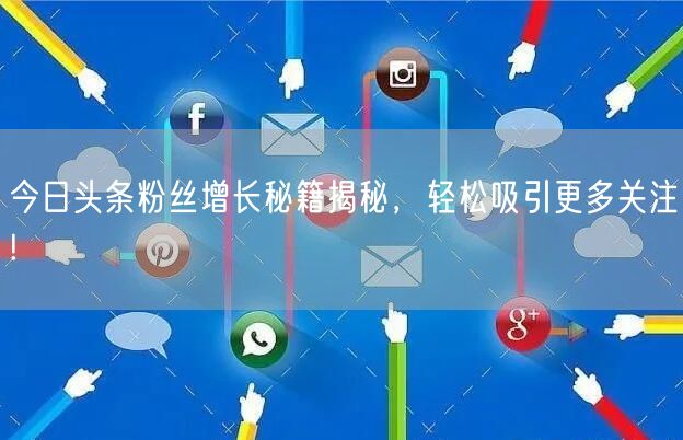 今日头条粉丝增长秘籍揭秘，轻松吸引更多关注!