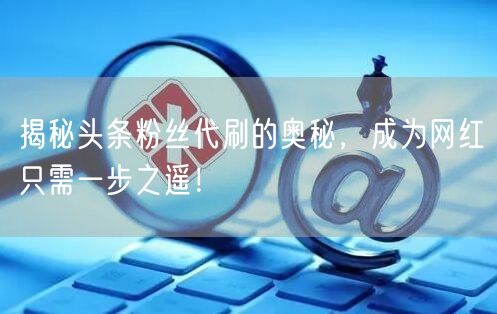 揭秘头条粉丝代刷的奥秘，成为网红只需一步之遥！