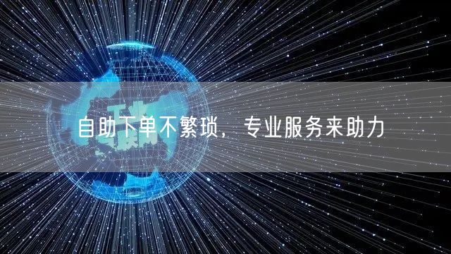 自助下单不繁琐，专业服务来助力