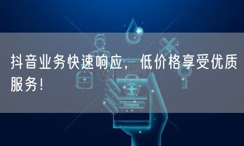 抖音业务快速响应，低价格享受优质服务！