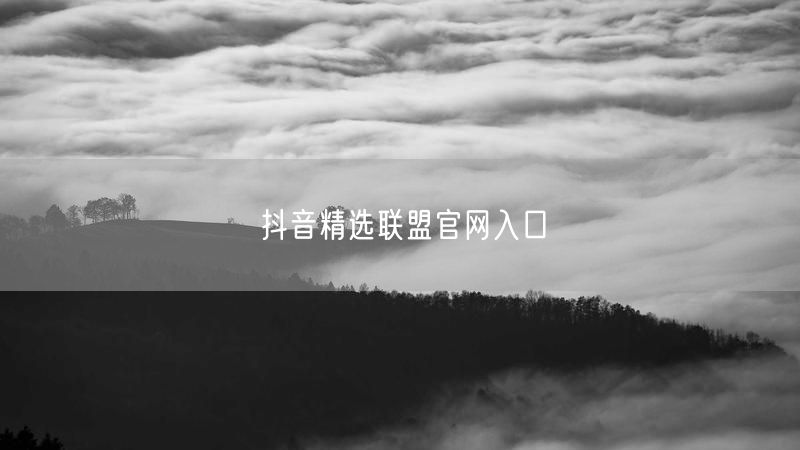 抖音精选联盟官网入口