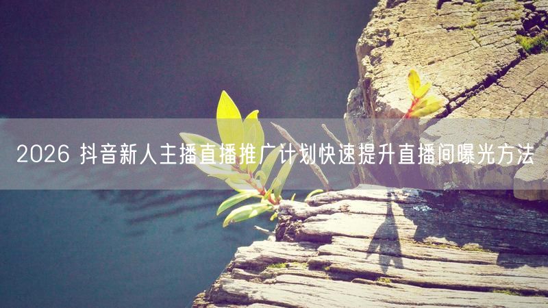2026 抖音新人主播直播推广计划快速提升直播间曝光方法
