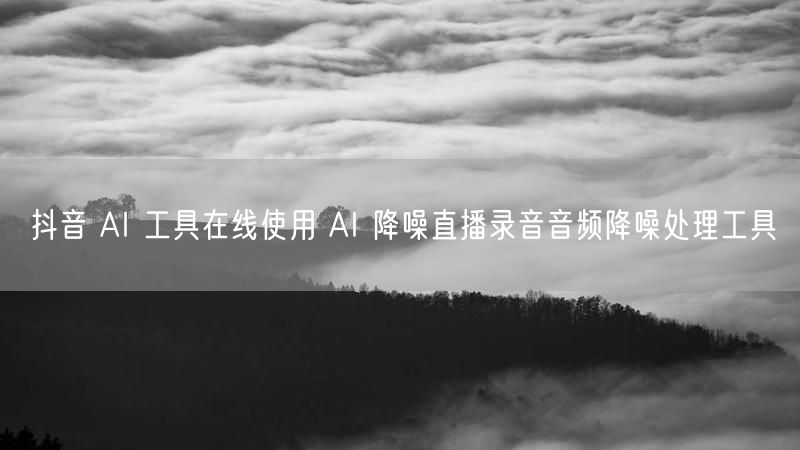 抖音 AI 工具在线使用 AI 降噪直播录音音频降噪处理工具