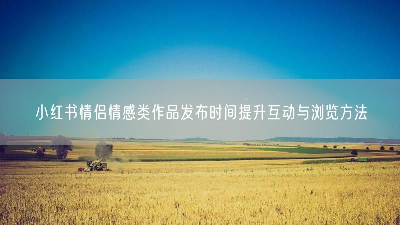 小红书情侣情感类作品发布时间提升互动与浏览方法