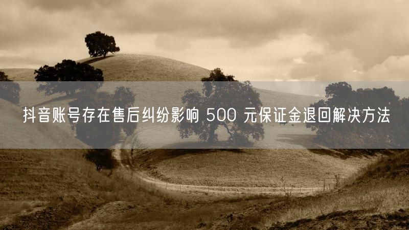 抖音账号存在售后纠纷影响 500 元保证金退回解决方法