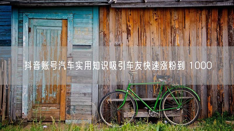 抖音账号汽车实用知识吸引车友快速涨粉到 1000