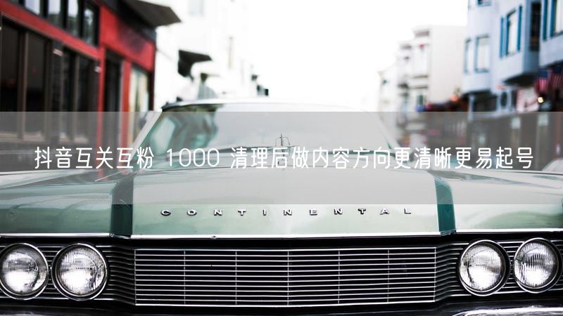 抖音互关互粉 1000 清理后做内容方向更清晰更易起号